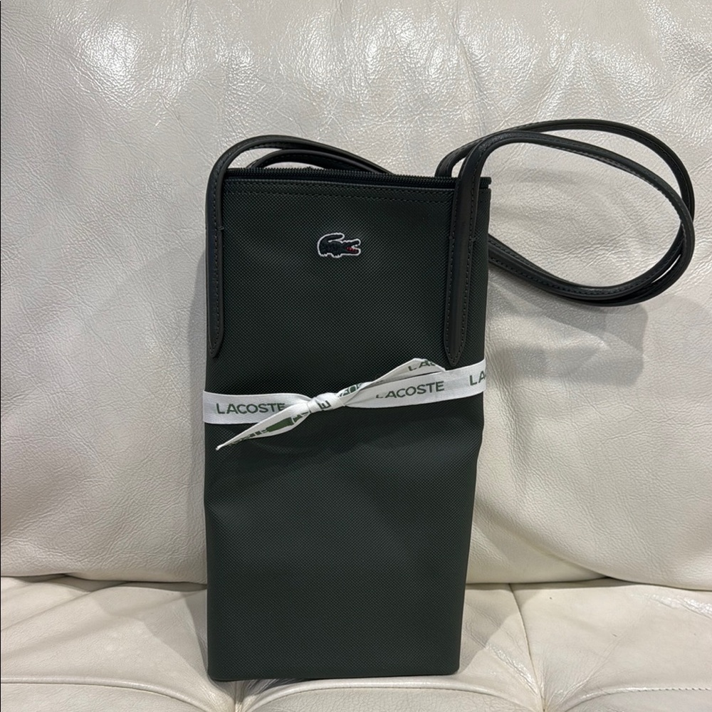 Lacoste Dark Green Large shopping Tote with Croc Logo - Picture 3 of 4